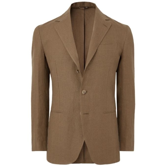 mango Slim-fit unstructured linen blazer