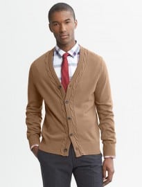 Camel Cable-knit Cardigan