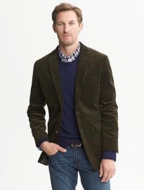 Tailored-fit Green Cord Blazer