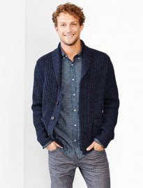 Gap Ribbed Heather Slub Shawl Cardigan