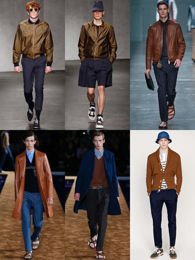 Brown and Navy Outfit Combinations on The SS15 Menswear Runways