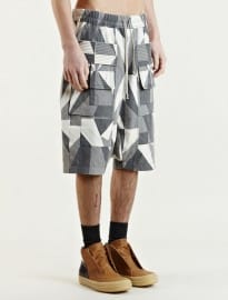 Rick Owens Drk Shdw Mens Camouflage Drop Crotch Shorts