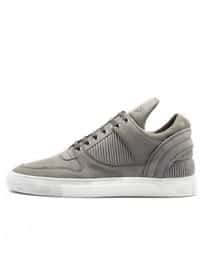 Filling Pieces Grey Low Top Pleated Sneakers