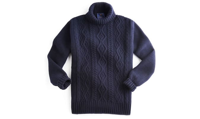 Aran Roll Neck Sweater