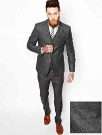 Asos Slim Fit Suit In Herringbone