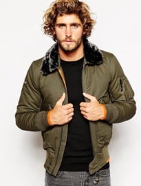 Superdry Aviator Bomber With Faux Fur Collar
