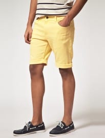 Asos Denim Short In Yellow