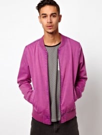 Asos Bomber Jacket With Acid Wash