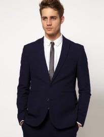 Asos Slim Fit Suit Jacket In Navy