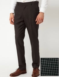 Asos Slim Fit Smart Trousers In Dogstooth