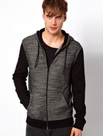 River Island Knitted Front Panel Hoodie
