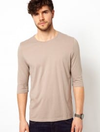 Asos 3/4 Sleeve T-shirt With Crew Neck