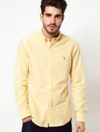 Polo Ralph Lauren Shirt In Yellow Oxford