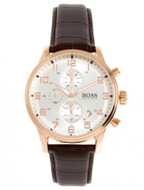 Boss By Hugo Boss Leather Brown Chronograph Watch
