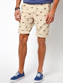 Primark Chino Shorts With Camel Print