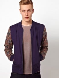 Asos Bomber Jacket With Contrast Sleeves