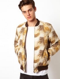 Bellfield Bomber Jacket With Leaf Print