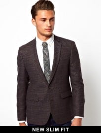 Asos Slim Fit Blazer In Tweed
