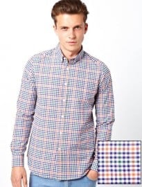 Asos Smart Shirt With Button Down Collar In Grid Check
