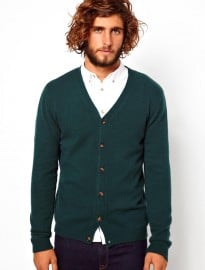 Asos Lambswool Rich Vee Cardigan