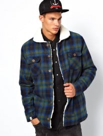 Altamont Jacket Cowl Check Sherpa Lined
