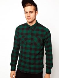 Asos Shirt In Long Sleeve With Buffalo Check