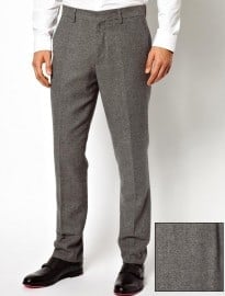 Asos Slim Fit Smart Trousers In Tweed