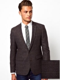 Asos Slim Fit Blazer In Tweed