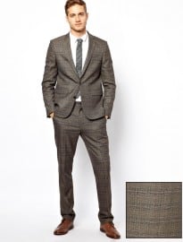 Asos Slim Fit Suit In Brown Check