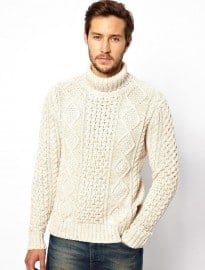 Wrangler Roll Neck Jumper Cable Knit