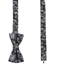 River Island Bow Tie In Black Paisley