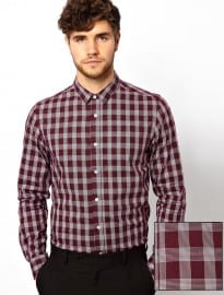Asos Smart Shirt In Long Sleeve With Grid Check
