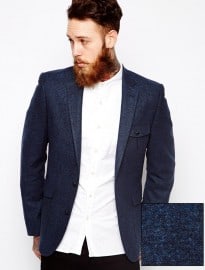 Asos Slim Fit Blazer In Flannel