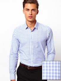 Asos Smart Shirt In Long Sleeve With Gingham Check