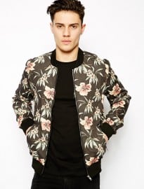 New Look Bomber Jacket With Floral Print
