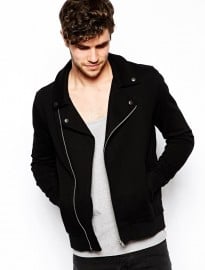 Asos Biker Jacket In Jersey