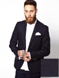 Asos Slim Fit Blazer With Mock Horn Buttons
