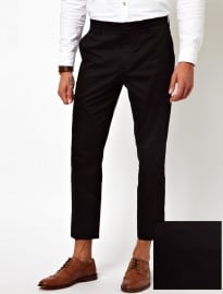 Asos Skinny Fit Smart Cropped Trousers In Cotton Sateen