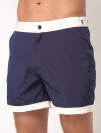 Asos Swim Shorts With Contrast Waistband And Hems In Short Length