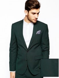 Asos Slim Fit Suit Jacket In Dark Green