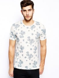 Selected T-shirt With Floral Print