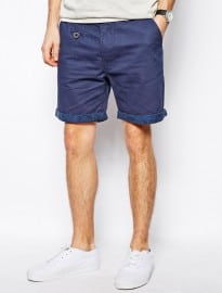 Brave Soul Chino Shorts Floral Turn Up