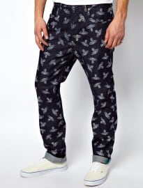 Vivienne Westwood Anglomania Jeans Low Crotch Slim Tapered All Over Orb Print