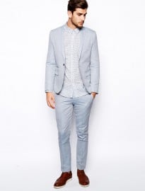 Selected Suit Jacket In Chambray