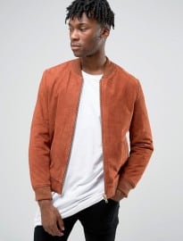 Black Dust Suede Bomber Jacket