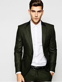 Selected Homme Wool Suit Jacket With Velvet Back Neck In Skinny Fit