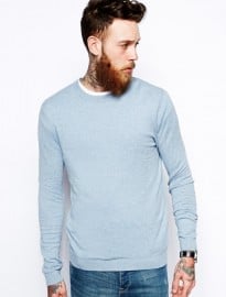 Asos Crew Neck Jumper In Cotton