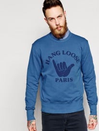Ymc Sweatshirt With Hang Loose Paris Print