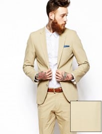 Asos Slim Fit Suit Jacket In Poplin