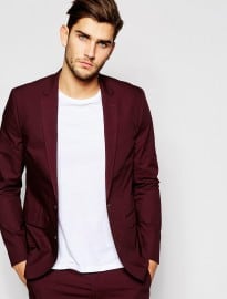 Asos Slim Fit Suit Jacket In Poplin
